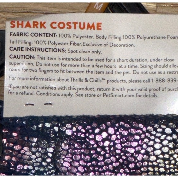 Thrills Chills Collection Pet Shark Costume Dog Cat Dress Up Outfit - Picture 4 of 5